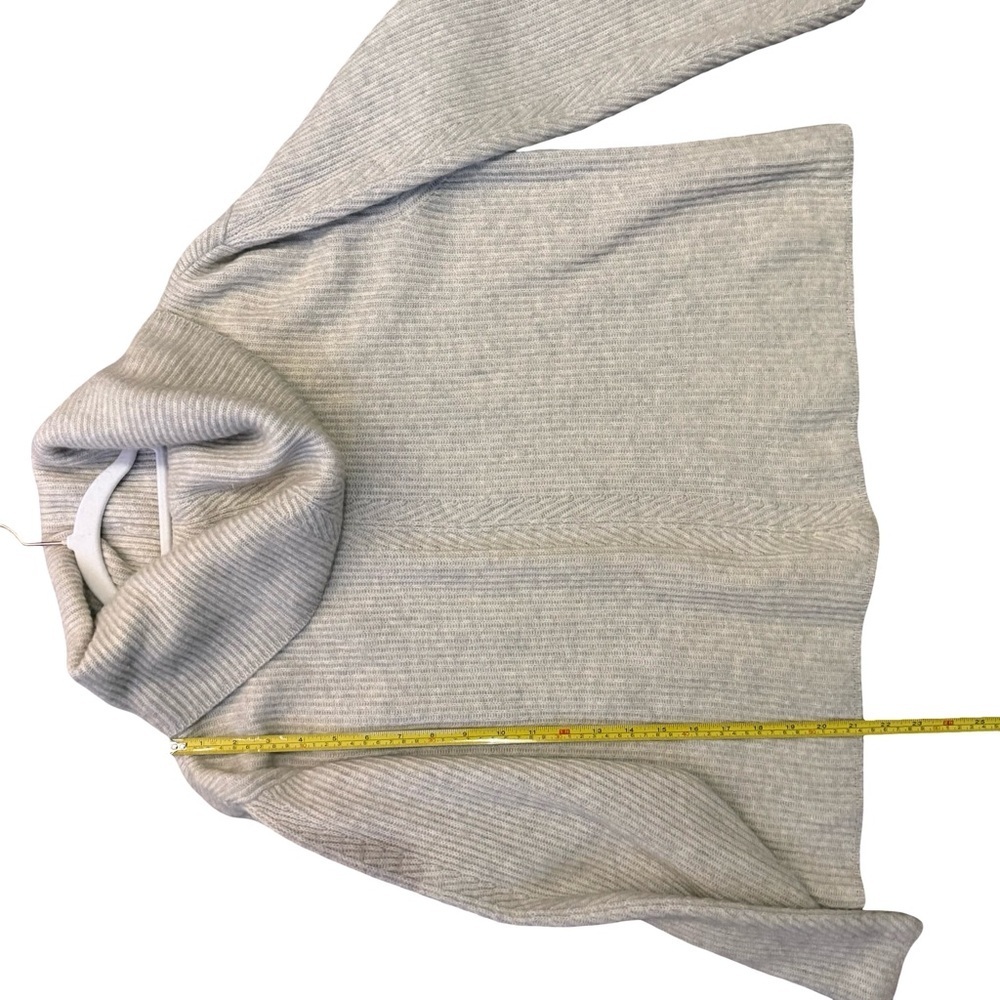 Joye + Fun Ribbed Oversized Cream Gray Cowl Neck Sweater Size M Neutral Cozy - Picture 6 of 13